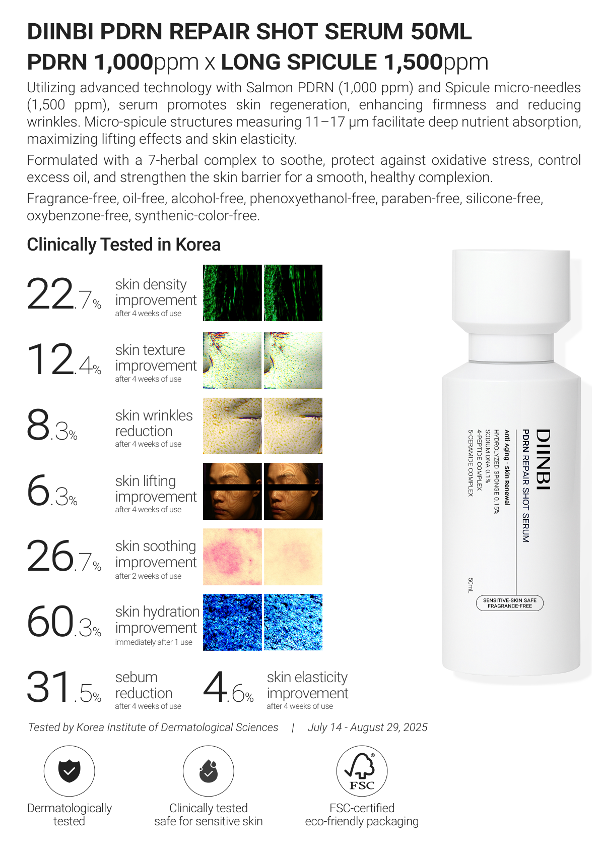 DIINBI PDRN Repair Shot Serum — manufacturer brochure